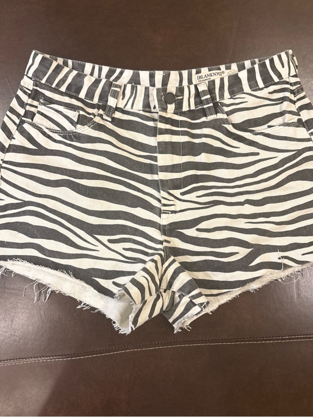 Blank NYC Zebra Denim Shorts